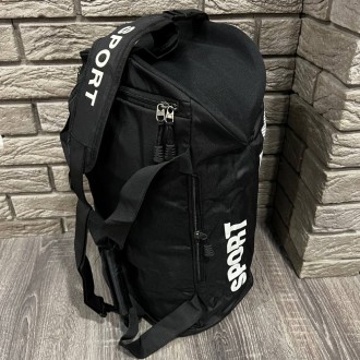 Спортивна, дорожня сумка-рюкзак унісекс Sport білий логотип:
- Плечовий ремінь;
. . фото 9