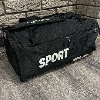 Спортивна, дорожня сумка-рюкзак унісекс Sport білий логотип:
- Плечовий ремінь;
. . фото 1