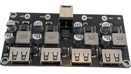  Модуль понижения напряжения DC QC2.0 QC3.0 4*USB DC 5.5*2.5мм 6-32V to 5V. Быст. . фото 2