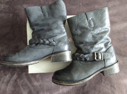 Кожаные сапоги ботинки на узкую ножку, на осень-зиму- весну, р.39, Fatface.
Цве. . фото 3