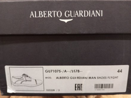 Ботинки, туфли Alberto Guardiani мужские 44 размер., стелька 30см. ,(темно-темно. . фото 3