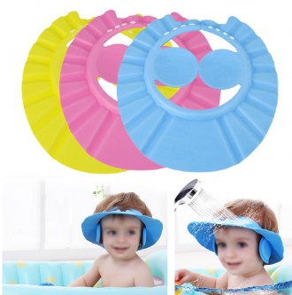 Мягкая удобная шапочка для детей предотвратит попадание в уши и глаза воды и шам. . фото 2
