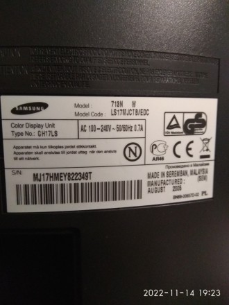 Продам монитор 17", Samsung SyncMaster 713 N LS 17JCTB/EDC. Компактный жидк. . фото 7
