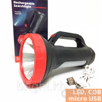 
Фонарь ручной (прожектор) XPRo 503 с боковым светом с USB зарядкой черный
 стан. . фото 1