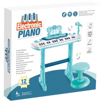 Детский синтезатор - пианино со стульчиком арт. 883F
Панель состоит из 37 клавиш. . фото 3
