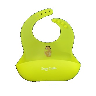 Слюнявчик силіконовий Zupo Crafts Dino жовтий. Хуст. фото 1 Слюнявчик силіконовий Zupo Crafts Dino жовтий. Хуст. фото 1