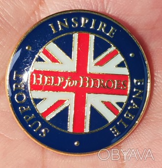 Значок Britain Help Heroes, металл, эмаль, диаметр-25мм, высылаю после оплаты. . фото 1