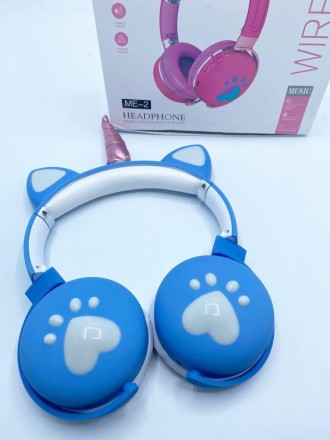  Детские наушники с ушками Catear Unicorn ME2-CU Bluetooth беспроводные с LED по. . фото 2