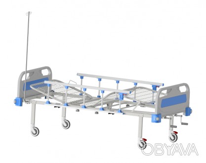 Ліжко медичне функціональне АТОН КФ-2-МП-БП-ОП-Ш-К125 з пластиковими бильцями, т. . фото 1