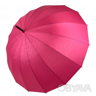 Однотонный зонтик трость на 16 карбоновых спиц - надежный защитник от дождя и ве. . фото 1