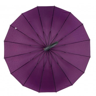 Однотонный зонтик трость на 16 карбоновых спиц - надежный защитник от дождя и ве. . фото 3