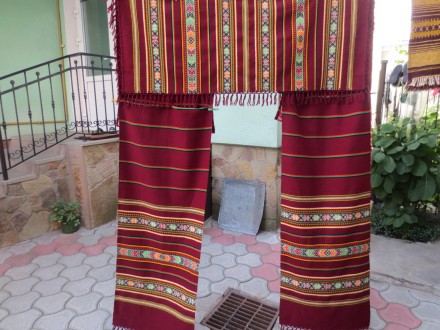 Нові, високоякісні, радянського виробництва, вовняні штори: комплект штор вишнев. . фото 3
