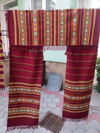 Нові, високоякісні, радянського виробництва, вовняні штори: комплект штор вишнев. . фото 2