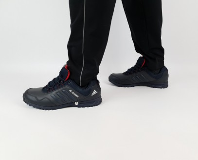 Кроссовки мужские весна осень темно синие Adidas Terrex. Мужская обувь синяя Ади. . фото 2