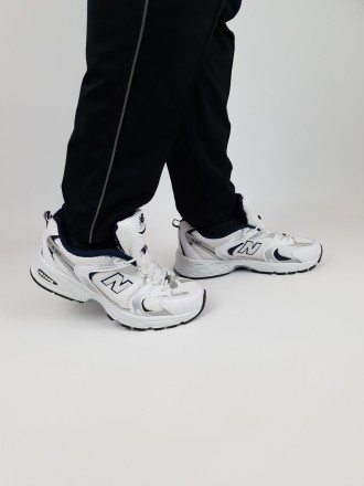 Весенние кроссовки мужские и женские белые с серым New Balance 530 White Silver.. . фото 2