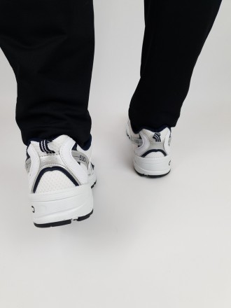 Весенние кроссовки мужские и женские белые с серым New Balance 530 White Silver.. . фото 7