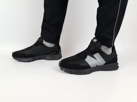 Мужские кроссовки летние черные New Balance 327 Black. Обувь летняя мужская в че. . фото 2