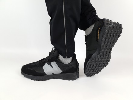 Мужские кроссовки летние черные New Balance 327 Black. Обувь летняя мужская в че. . фото 7