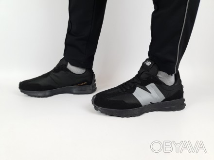 Мужские кроссовки летние черные New Balance 327 Black. Обувь летняя мужская в че. . фото 1