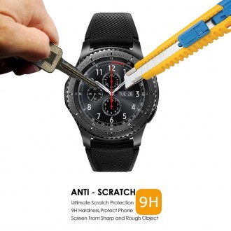 Загартоване скло призначене для захисту екрана годинника Samsung Galaxy Gear S3 . . фото 5