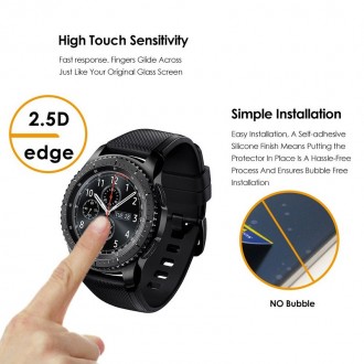 Загартоване скло призначене для захисту екрана годинника Samsung Galaxy Gear S3 . . фото 7