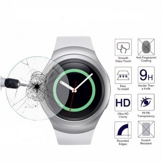 Загартоване скло призначене для захисту екрана годинника Samsung Galaxy Gear S3 . . фото 3