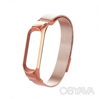Ремінець для фітнес-браслета Xiaomi Mi Band 5 і 6 Milanese design bracelet — мет. . фото 1