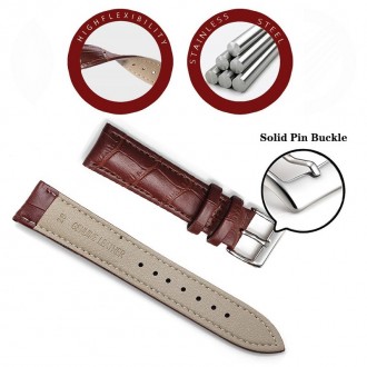 Ремінець для годинника Leather bracelet Universal - шкіряний ремінець з пряжкою-. . фото 3