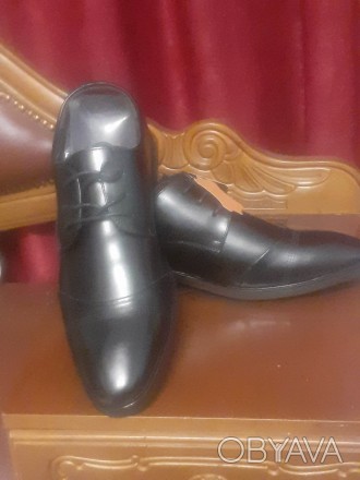 Туфлі чоловічі чорного кольору на шнурках. Класичні, святкові, для вечірок, для . . фото 1