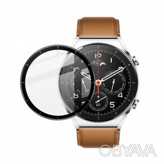 Защитная пленка с рамкой для экрана смарт часов Xiaomi Watch S1 предотвращает во. . фото 1