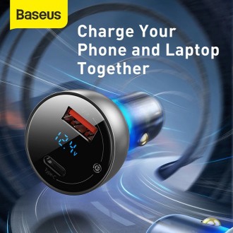 Автомобильное зарядное устройство Baseus Dual Quick Charger 65W USB + Type-C (VC. . фото 5