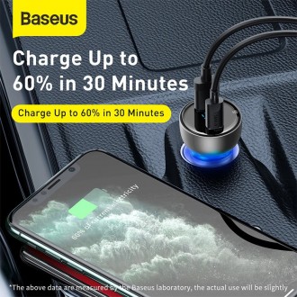 Автомобильное зарядное устройство Baseus Dual Quick Charger 65W USB + Type-C (VC. . фото 10