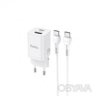 Сетевое зарядное устройство Hoco N13 Bright PD30W+QC3.0 и кабель Type-C to Type-