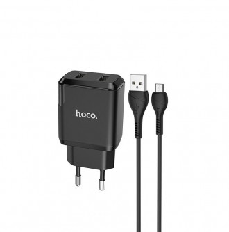 Мережевий зарядний пристрій Hoco N7 Speedy Dual port ефективно забезпечить одноч. . фото 2