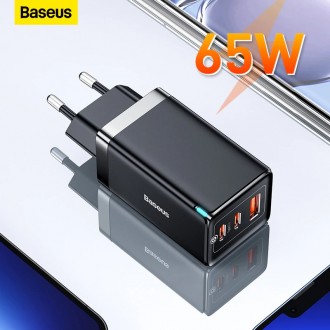 Сетевое зарядное устройство BASEUS GaN5 Pro 65W (CCGAN65E3) - это компактная и в. . фото 3