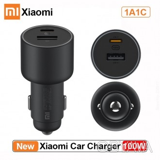 Автомобільний зарядний пристрій Xiaomi Mi Car Charger 1A1C 100W (CC07ZM) - потуж. . фото 1