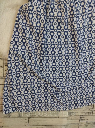 Женское платье Senes белого цвета с голубым цветочным принтом с поясом завышена . . фото 4