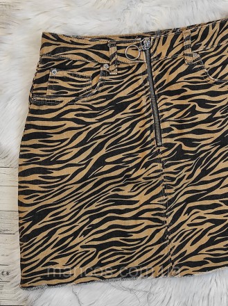 Женская джинсовая юбка Denim принт коричневая зебра 
Состояние: б/у, в идеальном. . фото 3