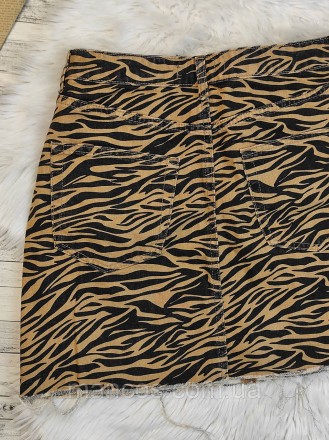 Женская джинсовая юбка Denim принт коричневая зебра 
Состояние: б/у, в идеальном. . фото 5