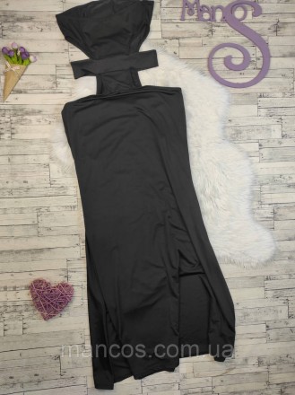 Женское платье чёрное длинное без бретелек с открытыми боками
Состояние: б/у, в . . фото 3