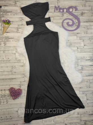 Женское платье чёрное длинное без бретелек с открытыми боками
Состояние: б/у, в . . фото 2