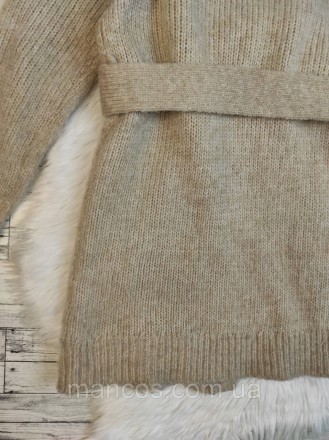 Детская кофта Zara теплая бежевая с поясом удлиненная 
Состояние: б/у, в отлично. . фото 7