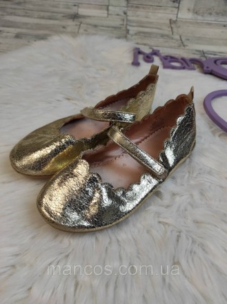 Детские балетки H&M для девочки золотистого цвета туфли на липучке
Состояние: б/. . фото 5
