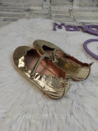 Детские балетки H&M для девочки золотистого цвета туфли на липучке
Состояние: б/. . фото 6