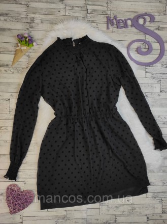 Женское платье Pimkie чёрное полупрозрачное с подкладкой сарафан в бархатный гор. . фото 5