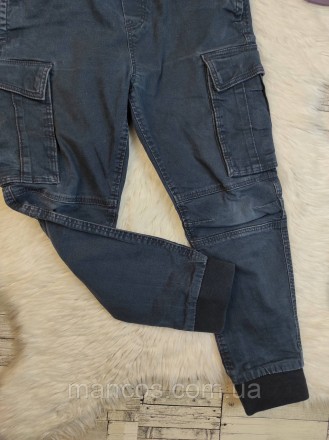 Детские джинсы H&M для мальчика синие с карманами пояс резинка 
Состояние: б/у, . . фото 4