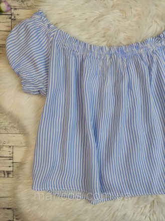 Женская блуза топ H&M белая с голубой полоской на пуговицах обманках 
Состояние:. . фото 5