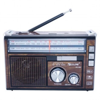 Описание Радиоприемника Golon RX-382 MP3 USB, коричневого
Радиоприемник портатив. . фото 2
