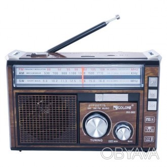 Описание Радиоприемника Golon RX-382 MP3 USB, коричневого
Радиоприемник портатив. . фото 1
