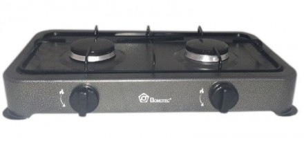 Плита газовая настольная Domotec MS 6602 на 2 конфорки, серая. Дніпро. фото 1 Плита газовая настольная Domotec MS 6602 на 2 конфорки, серая. Дніпро. фото 1